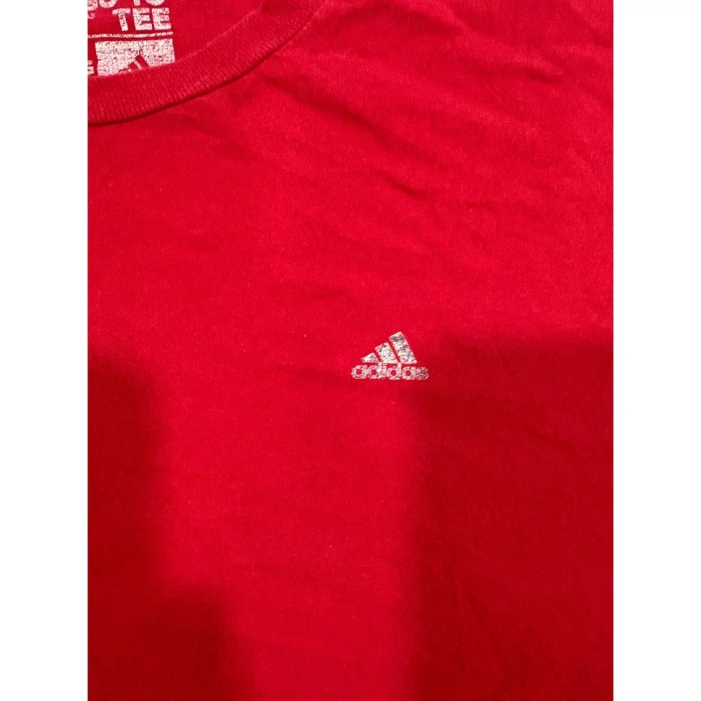 Adidas The Go-To Tee Mens 2XL Red Short Sleeve Cotton Graphic T-Shirt Logo